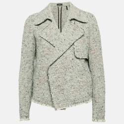 Theory Grey Tweed Open Front Jacket M