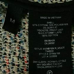 Theory Grey Tweed Open Front Jacket M
