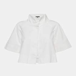 Theory White Cotton Gabardine Top XS