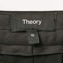Theory Black Wool Wide Leg Trousers L