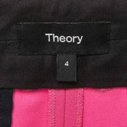 Theory Pink Wool Straight Leg Trousers S