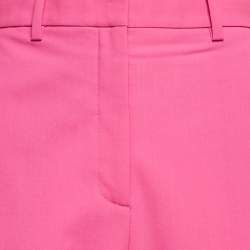 Theory Pink Wool Straight Leg Trousers S