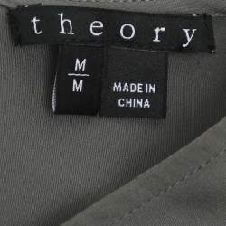 Pre Owned Theory Grey Silk Full Sleeve Top M