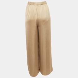 Pre Owned Theory Gold Sateen Straight Leg Pants L