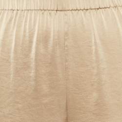 Pre Owned Theory Gold Sateen Straight Leg Pants L