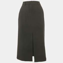 Theory Black Crepe Midi Skirt S