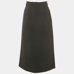 Theory Black Crepe Midi Skirt S