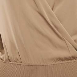 مملوكة مسبقًا توب ثيوري بني بأكمام طويلة وياقة على شكل حرف V صغير