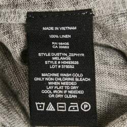 Pre Owned Theory Grey Melange Linen Jersey Loose Fit Top XXL