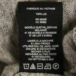 Pre Owned Theory Grey Melange Linen Jersey Loose Fit Top XXL