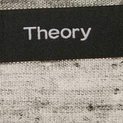 Pre Owned Theory Grey Melange Linen Jersey Loose Fit Top XXL