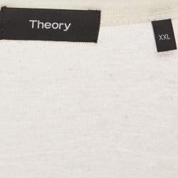 Pre Owned Theory Off-White Linen Jersey Top XXL