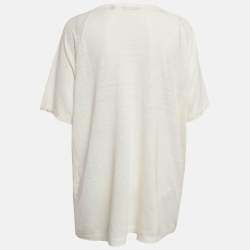 Pre Owned Theory Off-White Linen Jersey Top XXL