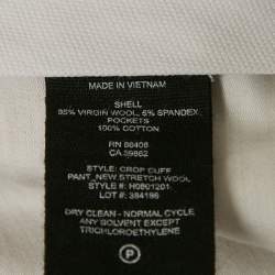 Pre Owned Theory Burgundy Stretch Wool Crop Cuff Trousers L