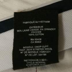 Pre Owned Theory Burgundy Stretch Wool Crop Cuff Trousers L