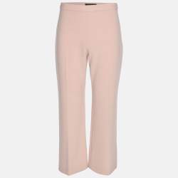 Pre Owned Theory Peach Crepe Wide Leg Trousers M
