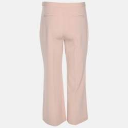 Pre Owned Theory Peach Crepe Wide Leg Trousers M