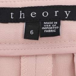 Pre Owned Theory Peach Crepe Wide Leg Trousers M