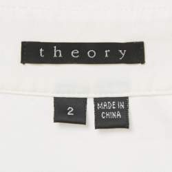 Pre Owned Theory Black/White Poplin Shirt Dress S