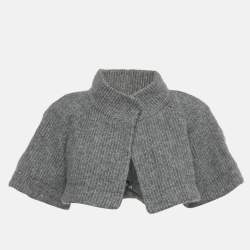 Pre Owned Theory Grey Wool Rib Kit Capelet S