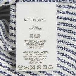 Pre Owned Theory Blue Stripe Cotton Lexanda Top L