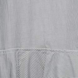 Pre Owned Theory Blue Stripe Cotton Lexanda Top L