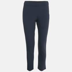 Pre Owned Theory Navy Blue Crepe Trousers XS