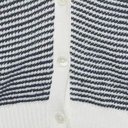 مملوكة مسبقًا كارديجان نَظَرِيَّة كحلي أزرق/أبيض مخطط متوسط الحجم