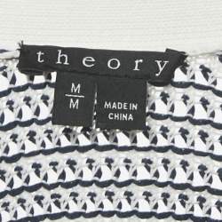 مملوكة مسبقًا كارديجان نَظَرِيَّة كحلي أزرق/أبيض مخطط متوسط الحجم