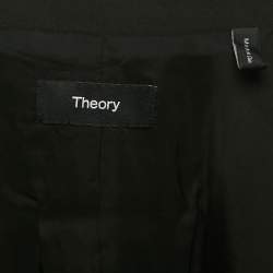 Pre Owned Theory Black Wool Single Breasted Blazer M