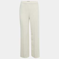 Pre Owned Theory Cream Crepe Straight Leg Trousers XS