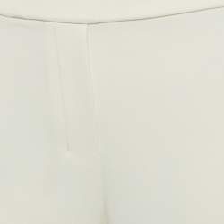 Pre Owned Theory Cream Crepe Straight Leg Trousers XS