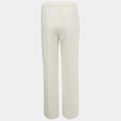 Pre Owned Theory Cream Crepe Straight Leg Trousers XS
