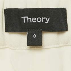 Pre Owned Theory Cream Crepe Straight Leg Trousers XS