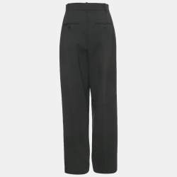 Pre Owned Theory Black Wool Pleated Formal Trousers S