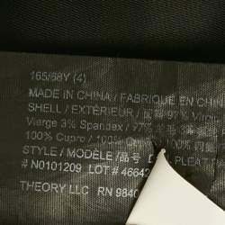 Pre Owned Theory Black Wool Pleated Formal Trousers S