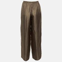 مملوكة مسبقًا بنطاون ثيوري حرير بني منفط بأرجل عريضة مقاس صغير - سمول