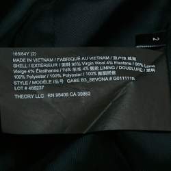 Pre Owned Theory Navy Blue Wool Pants Suit Set S