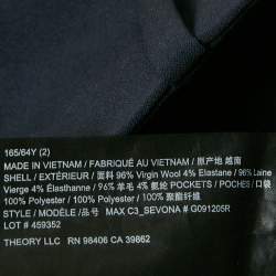 Pre Owned Theory Navy Blue Wool Pants Suit Set S