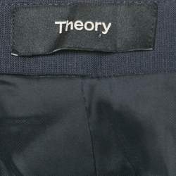Pre Owned Theory Navy Blue Wool Pants Suit Set S