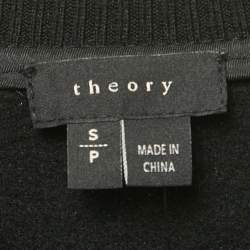 مملوكة مسبقًا Theory Black Leather and Cotton Sweatshirt S