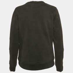 مملوكة مسبقًا Theory Black Leather and Cotton Sweatshirt S