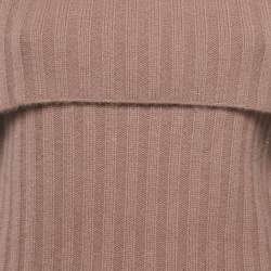 Pre Owned Theory Pink Rib Knit Off-Shoulder Sweater M