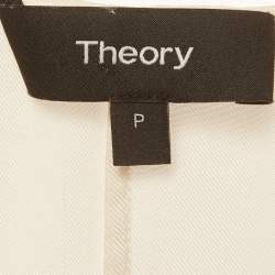 Pre Owned Theory Cream Abstract Print Embroidered A-Line Dress S