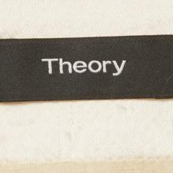 Pre Owned Theory Cream Silk Blend Wrap Jacket S