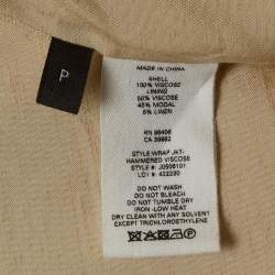 Pre Owned Theory Cream Silk Blend Wrap Jacket S