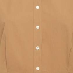 Pre Owned Theory Beige Cotton Short Sleeve Shirt S
