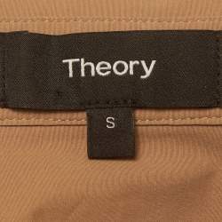 Pre Owned Theory Beige Cotton Short Sleeve Shirt S