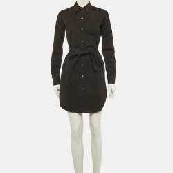 مملوكة مسبقًا فستان ثيوري أسود قطن بأكمام طويلة مقاس صغ ير - سمول