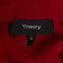 Pre Owned توب ثيوري حرير أحمر برقبة وهمية متوسط